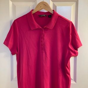 Lands End Women’s Polo Shirt Hot Pink, Cotton, size XL